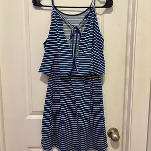 Derek Heart Navy and White Striped Dress